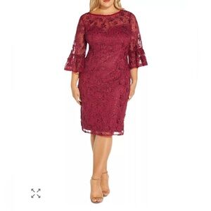 Adrianna Papell Sequin Embroidery Sheath Dress